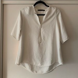 Zara Basic Zip-Front Blouse